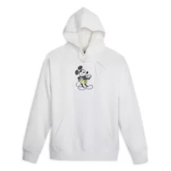 Disney Store Mickey Mouse Genuine Mousewear White Hooded Sweatshirt For Adults