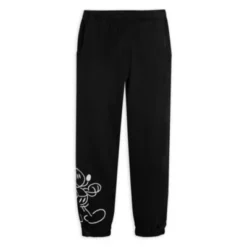 Disney Store Mickey Mouse Genuine Mousewear Black Jogging Bottoms For Adults