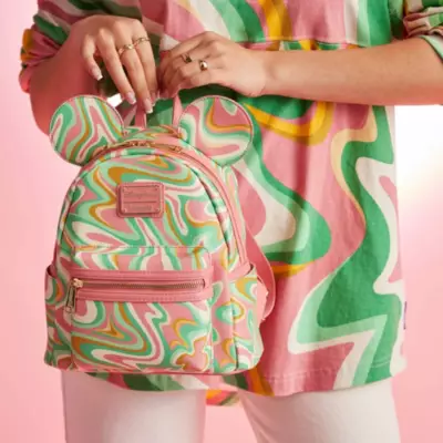 Loungefly Mickey Mouse Swirl Mini Backpack 4 Loungefly Mickey Mouse Swirl Mini Backpack - Image 2