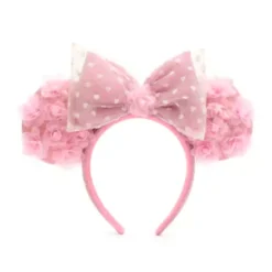 Disney Parks Minnie Mouse Hearts And Flowers Ears Headband For Adults