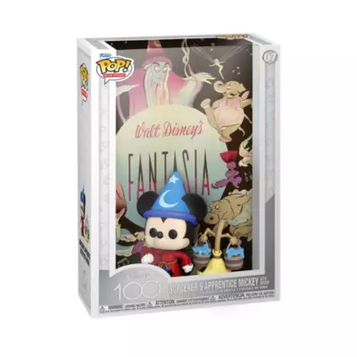Funko Sorcerer's Apprentice Mickey With Broom Disney100 Pop! Vinyl Figure With Movie Poster, Fantasia 3 Funko Sorcerer's Apprentice Mickey With Broom Disney100 Pop! Vinyl Figure With Movie Poster, Fantasia