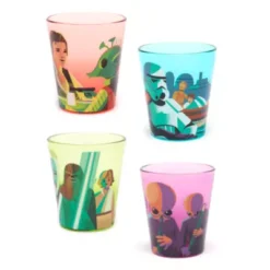 Disney Store Star Wars: Under The Twin Suns Glasses By Jeff Granito, Set Of 4