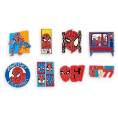 Disney Store Spider-Man 60th Anniversary Limited Release Mystery Pin Set 3 Disney Store Spider-Man 60th Anniversary Limited Release Mystery Pin Set