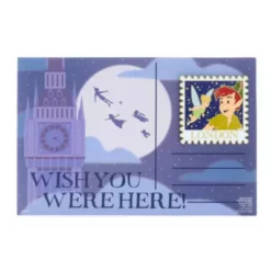 Disney One Family Peter Pan Wish You Were Here Postcard And Pin Set